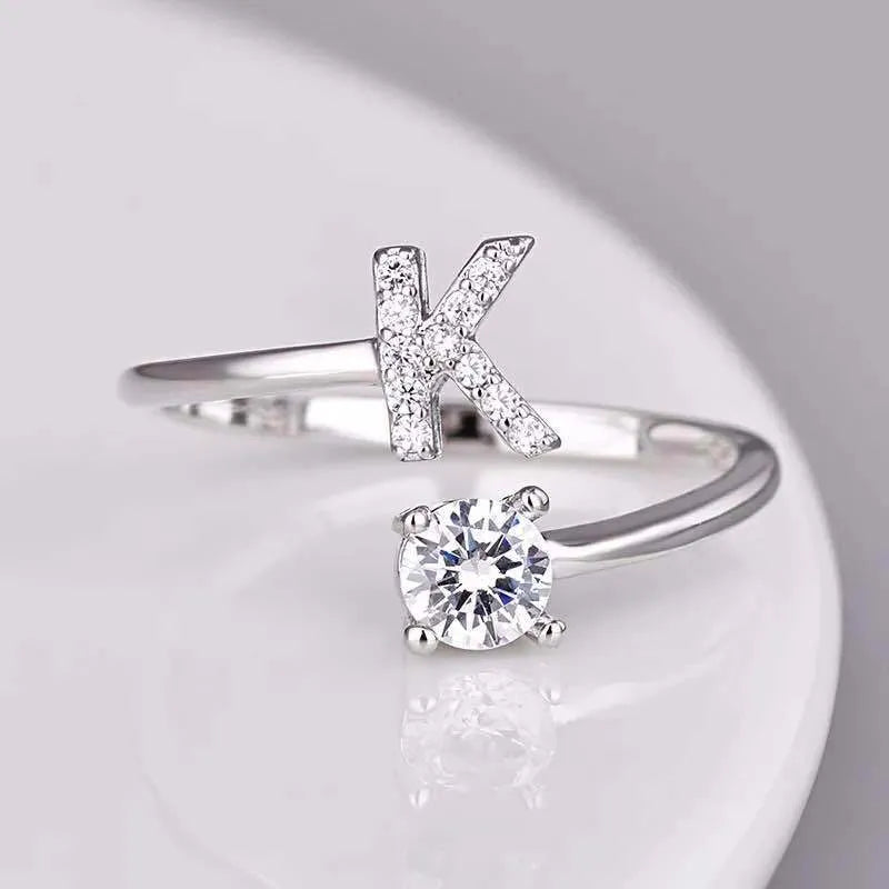 Letter Open Finger Rings