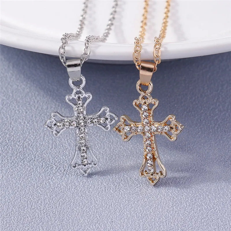 Dazzling Crystal Cross Necklace