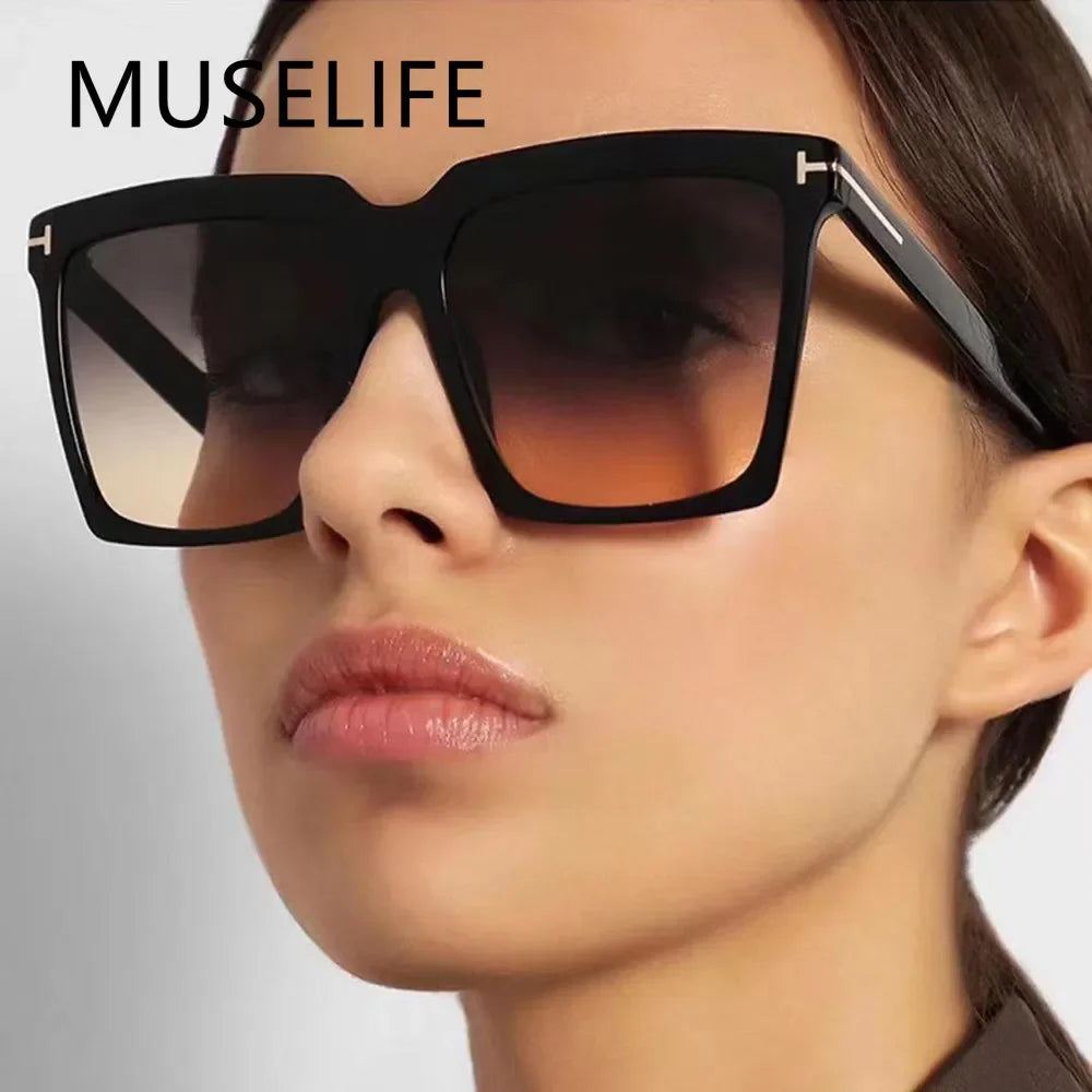 MUSELIFE Fashion Square Sunglasses Designer Luxury Women's Cat Eye Sunglasses Classic Retro Glasses UV400