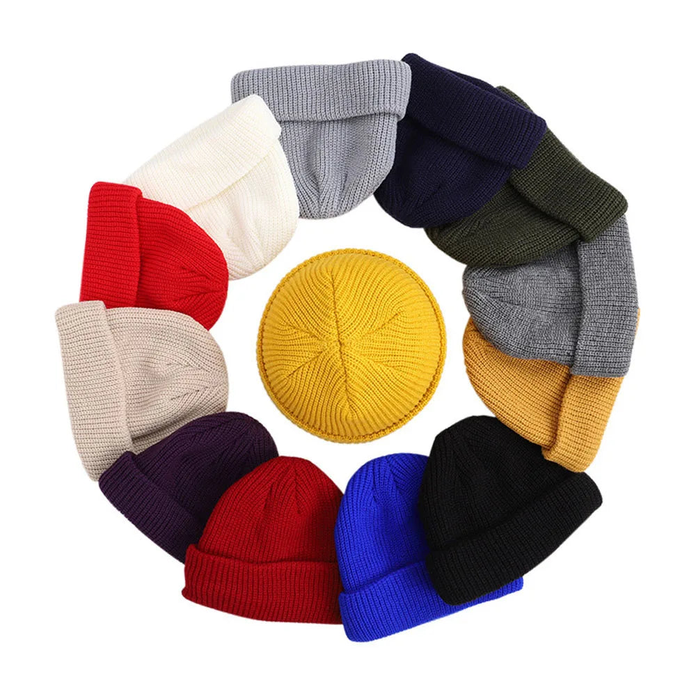 Winter Warm Beanies Casual Short Thread Hip Hop Hat Adult Men  Female Wool Knitted Skull Cap Elastic  Unisex