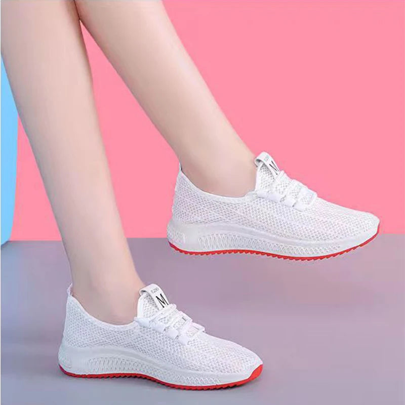 Flats Running Tennis Female White Sneakers Ladies Shoes For Women 2023 Summer Soft Sole Fashion Breathable Mesh Casual Walking