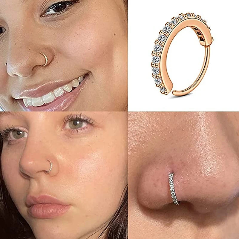 Round Zircon Septum Ring