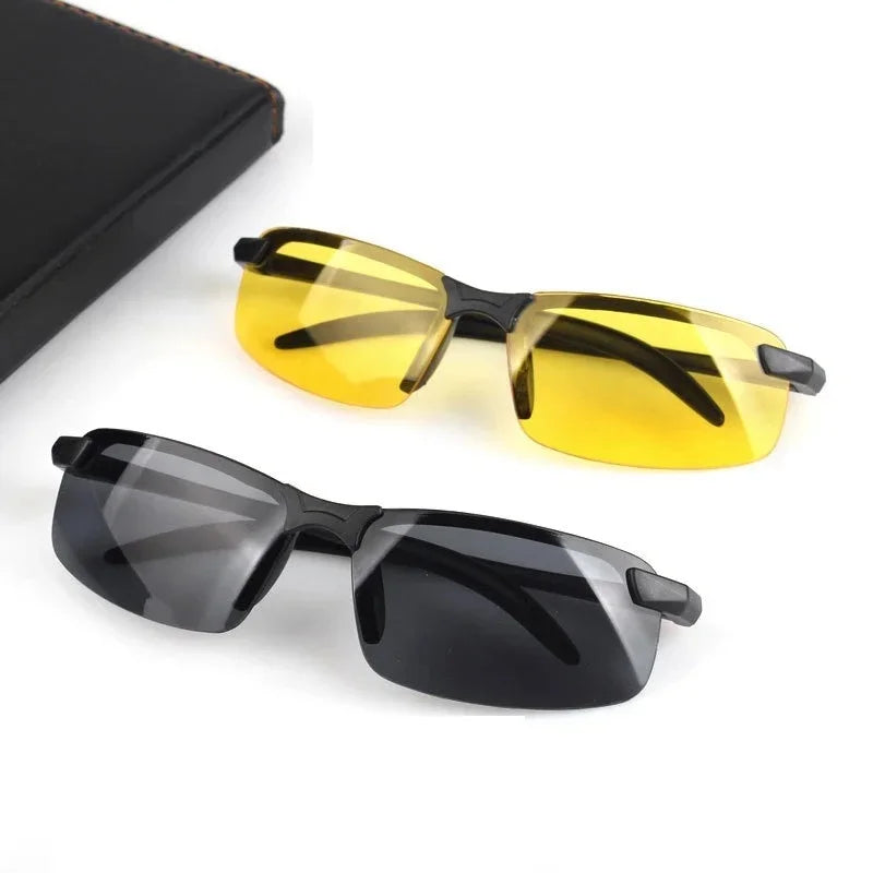 FG Men Night Vision Glasses for Driving Yellow Glasses PC Frame Sunglasses Outdoor Glasses To Handle At Night Anti Glare Gafas