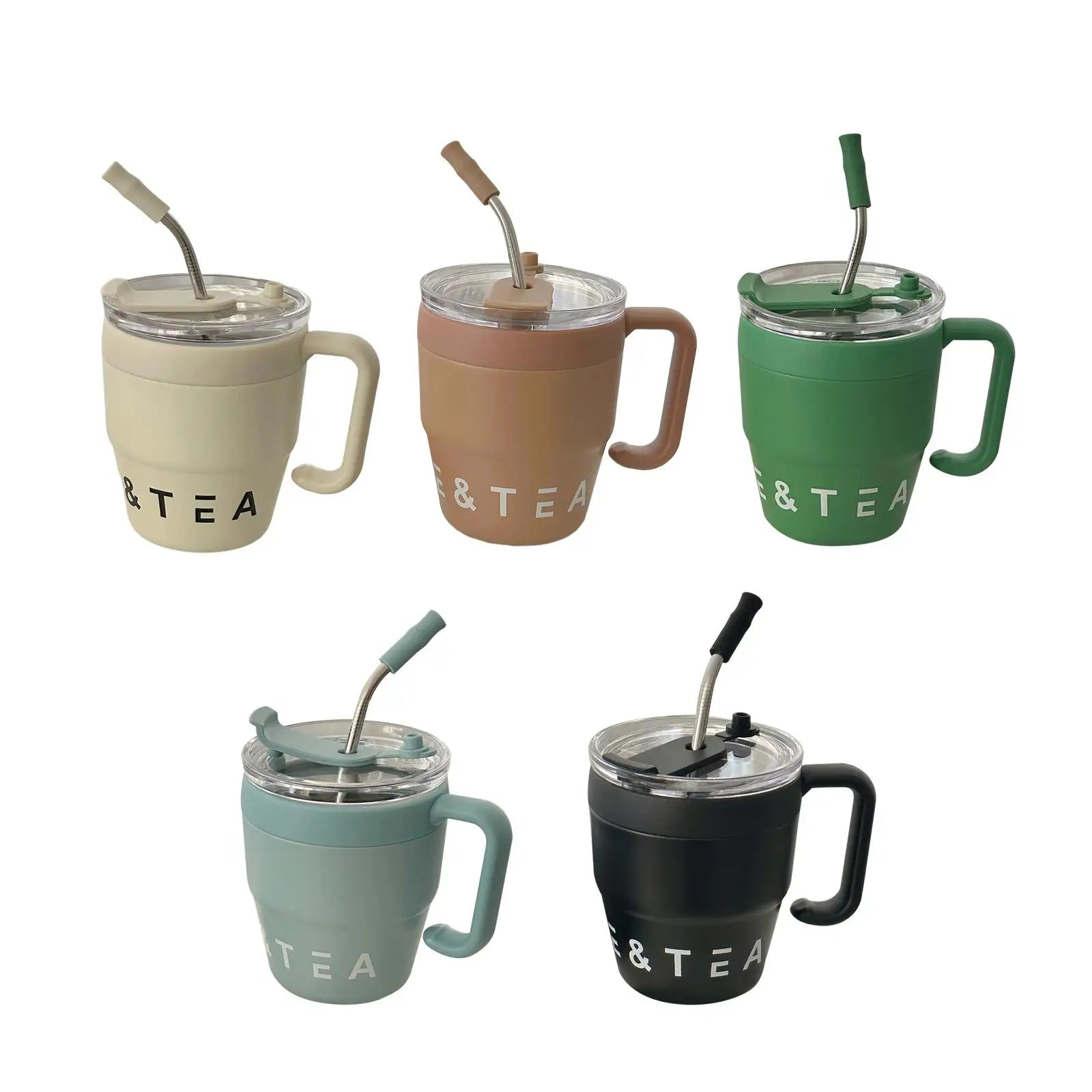 Insulated Sippy Cup Drinking Cup Water Mug Durable Coffee Mug Stainless Steel Straw Cup for Cold Hot Drinks Beverage Tea Coffee